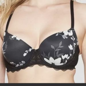 5 Auden Daydream new 32C or 32AA black gray white florapadded demi t shirt Bras